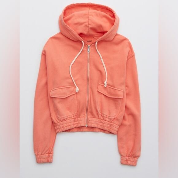 Aerie CROPPED FULL ZIP HOODIE XS - Picture 1 of 8